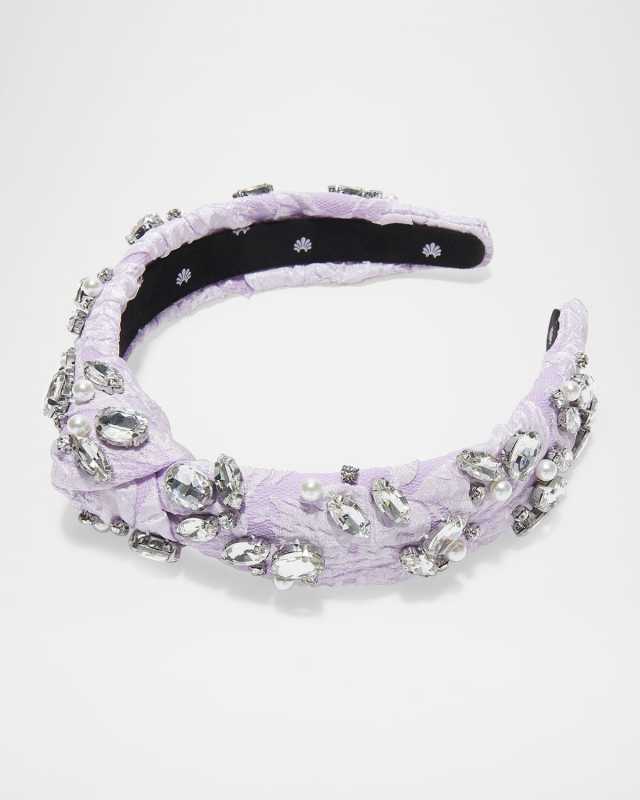 Slim Knotted Crystal Cluster Headband